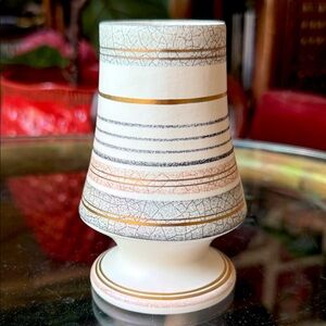 Sascha Brastoff 1950s midcentury ceramic striped vase